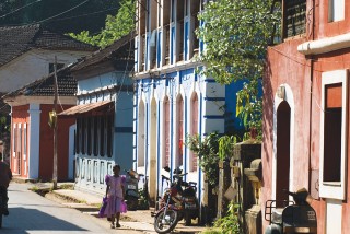 Colonial-era Villas Line in Panaji's Fontainhas Quarter