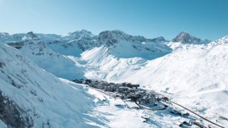A view over Tignes Val Claret, with the new Club Med in the middle background.