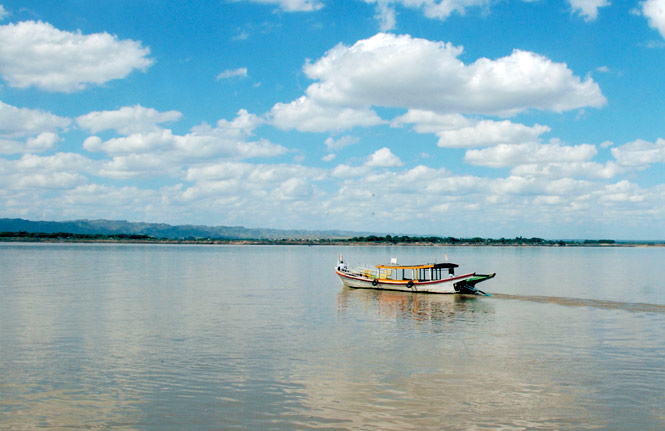 Irrawaddy River traffic.