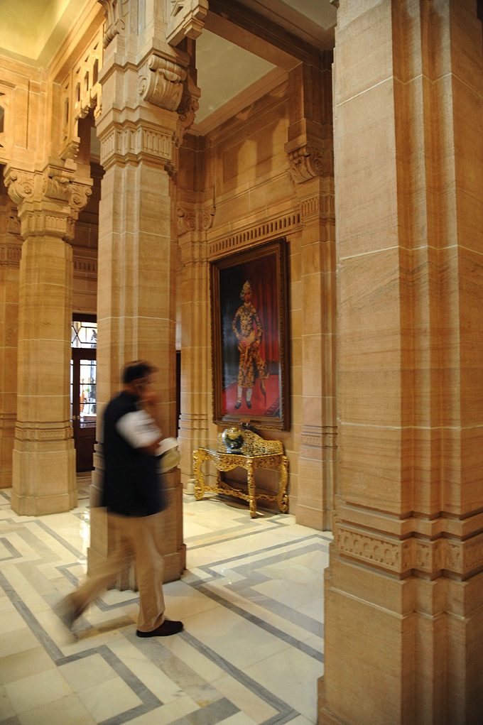 The reception area at Umaid Bhawan Palace, which now houses a Taj-run hotel.