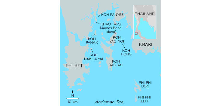 Thailand travel: Phang-nga Bay map