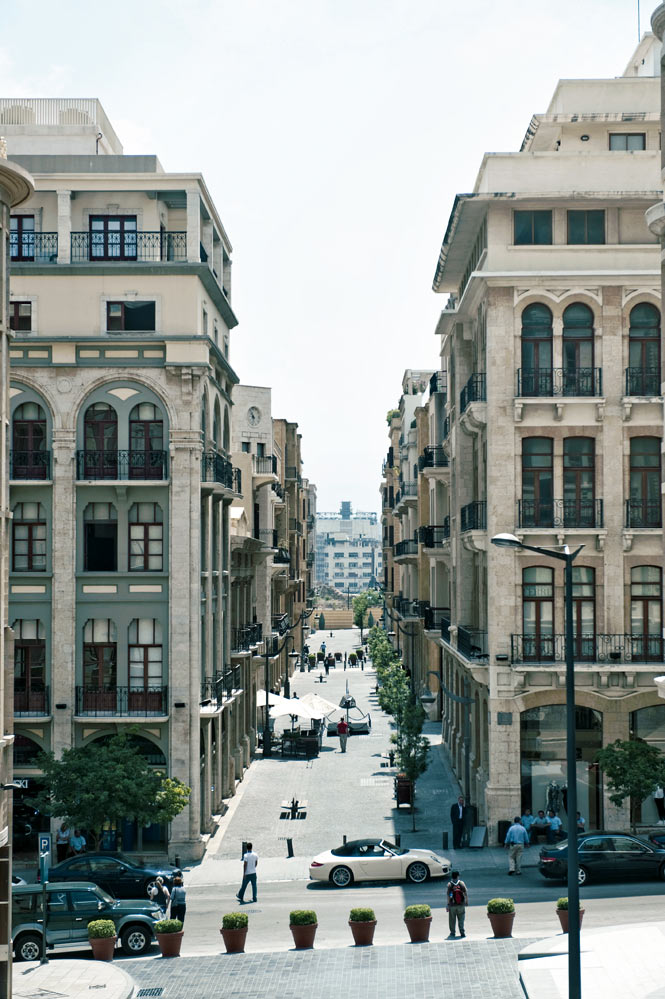 Ottoman and French Mandate–era buildings line downtown Beirut’s Allenby Street.