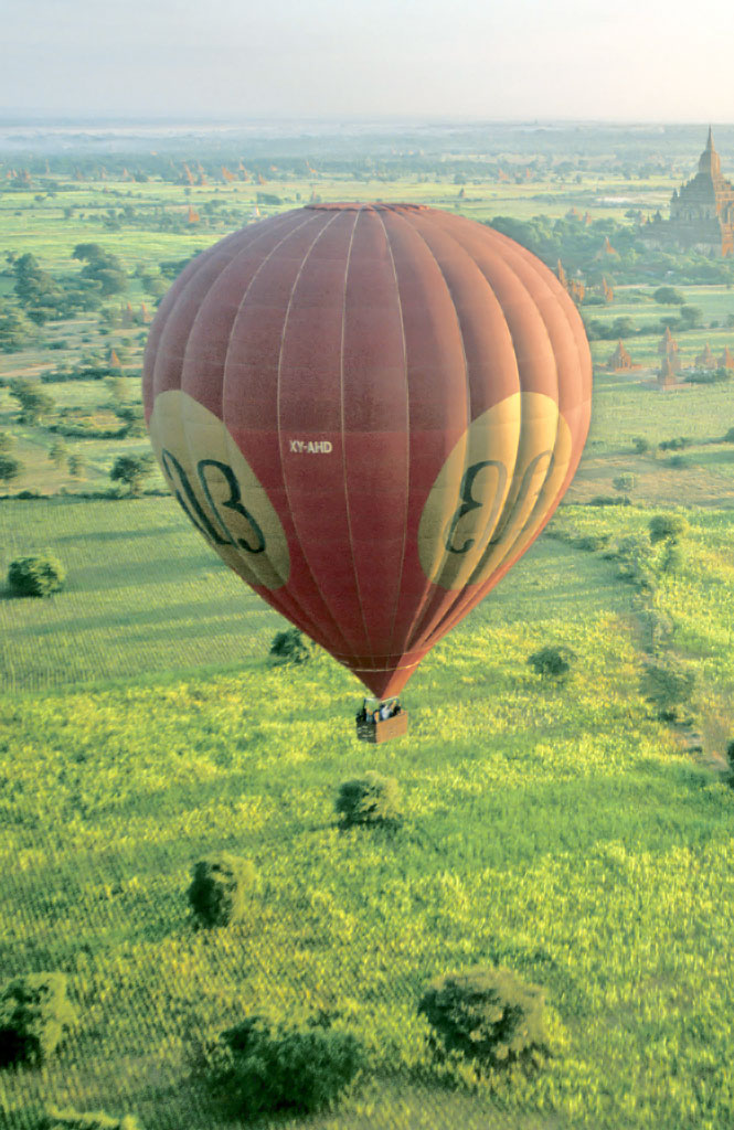 Taking to the sky near Bagan.