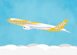 artists' rendering of Scoot Airlines' livery